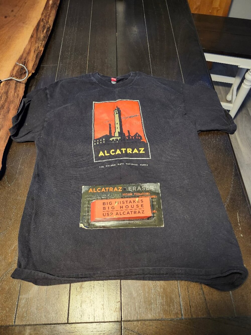 Alcatraz Souvenir Lot Alcatraz Tee Unisex Med & Big Mistake Alcatraz Eraser NIP
